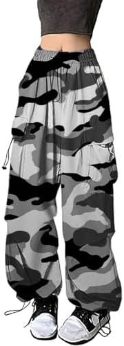 SDBRLD Wide Leg Cargo Sweatpants Women Camo Design Y2K Trendy