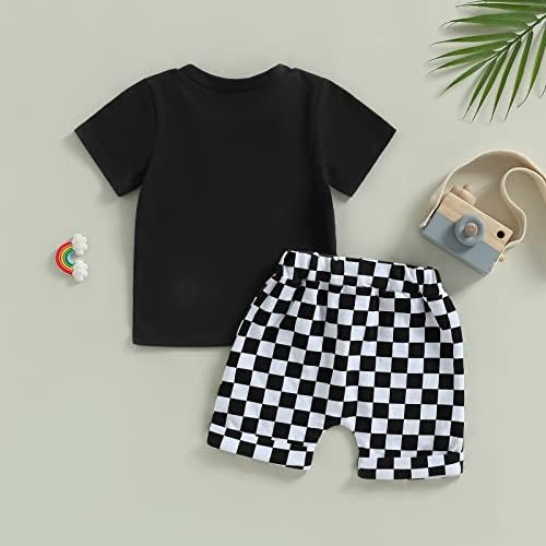 Gueuusu Toddler Boy Summer Outfit Plaid Design