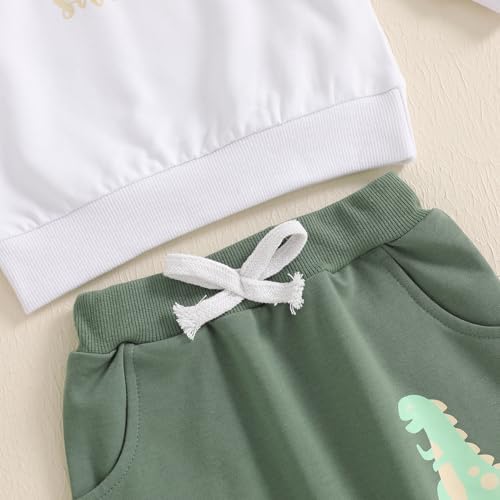adorable 1st birthday Dinosaurs sweatshirt and joggers set for boys