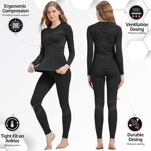 UNIQUEBELLA 3D Spherical Thermal Underwear skiing set compression women fashion