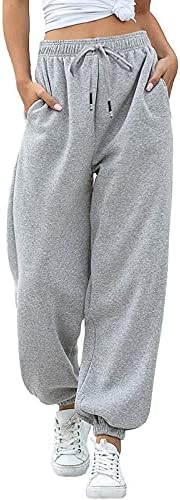 Trendy Drawstring Sweatpants for Women - Baggy Joggers with Pockets