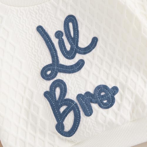 Toddler Fall Clothes Lil Bro Denim Pants Set 2Pcs Boy