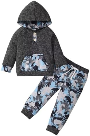 Bekarsy Toddler Dinosaur Camouflage Sweeps Fall Winter Outfit