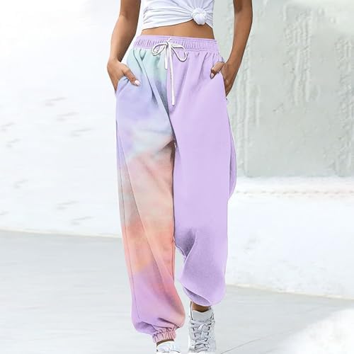 Tie-Dye Workout Pants for Women Plus Size