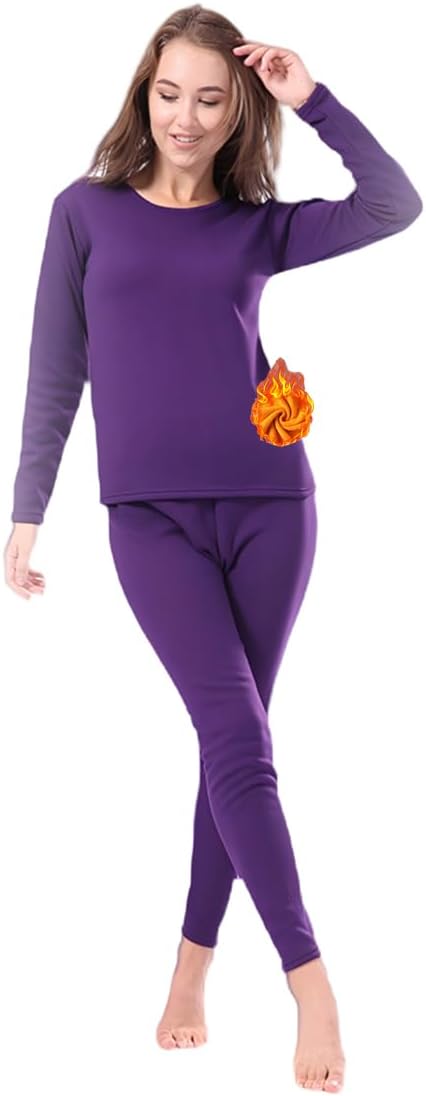 Ouruikia Womens Thermal Underwear Set for Extreme Cold Weather