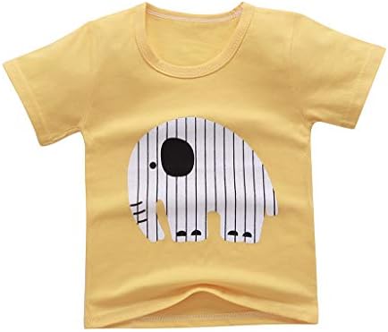 AMIMOJY Kids Cartoon Animal Printed Summer Outfit for Boys