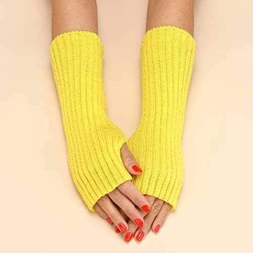 Warm cashmere gloves for women long arm thumb hole elbow warmer