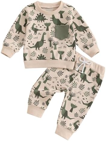 Cutie-Powered Toddler Boys 2-Piece Dinosaur Print Set