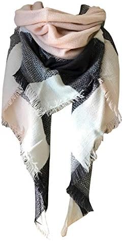 Wander Agio Womens Warm Plaid Long Shawl Wrap