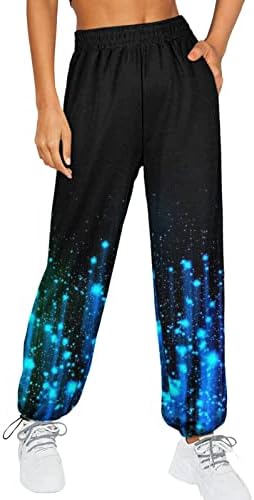 Womens High Waist Cotton Joggers with Pockets