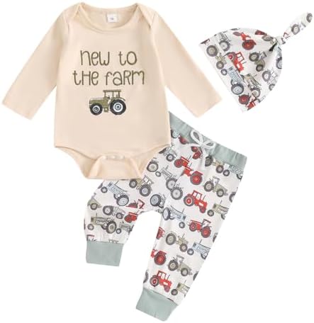 Adorable Tractor Outfit for Newborn Boys