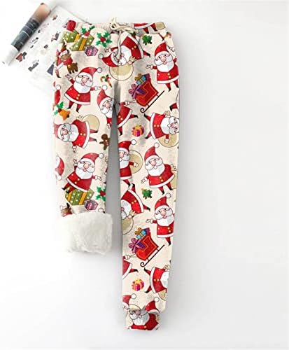 Chic Christmas Print Winter Jogger Pants for Women