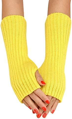 Warm cashmere gloves for women long arm thumb hole elbow warmer