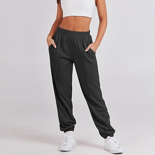 MidelXP Womens Comfortable High-Waisted Athletic Joggers