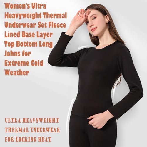 Ouruikia Womens Thermal Underwear Set for Extreme Cold Weather