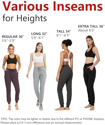 SEVEGO Tall Womens Lightweight Cotton Jogger Pants