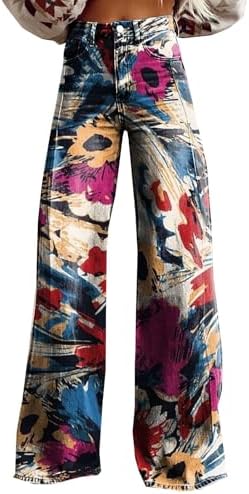 Vivid Print Wide Leg Yoga Pants for Women Casual and Trendy