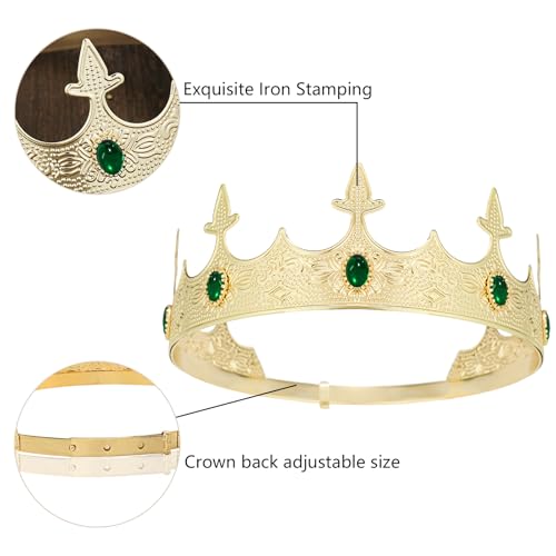 Metal Crown Headband for Men - Gold Crowns and Tiara
