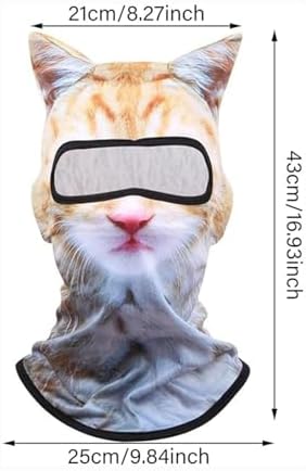 Cat Ski Mask Full-Back 3D Cat Balaclava with Ears