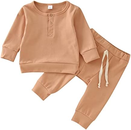 Generic Boys Girls Long Sleeve Crewneck Sweatshirt Elastic Waist Pants Set
