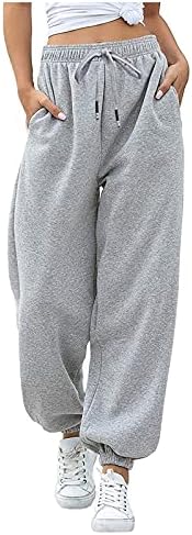 Trendy Drawstring Sweatpants for Women - Baggy Joggers with Pockets