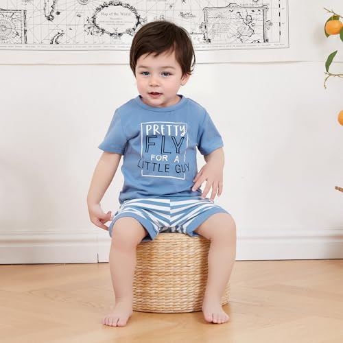 Engofs Toddler Summer Outfit Trendy T-Shirts Shorts for Babies