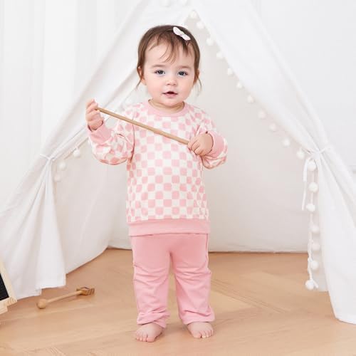 Toddler Boys Style Checked Plaid Sweatshirt Jogger Set