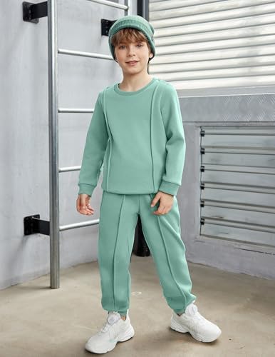 Arshiner Boys Round Neck Sweatshirt Pants Set