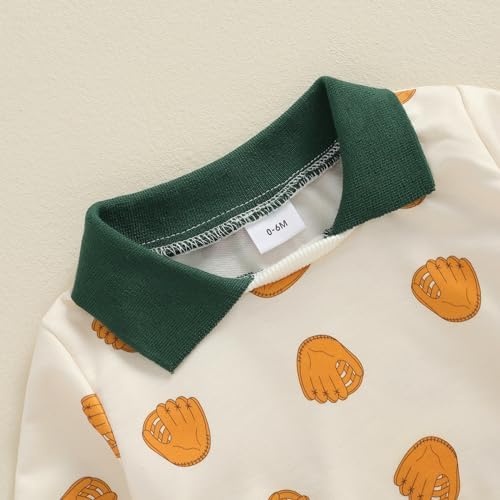 Comfortable Toddler Baseball Glove Print Fall Pants Set