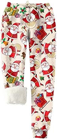Chic Christmas Print Winter Jogger Pants for Women