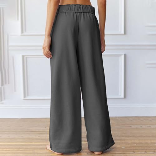 Rikbuig Womens Wide Leg Fleece Joggers