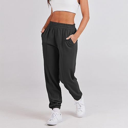 MidelXP Womens Comfortable High-Waisted Athletic Joggers