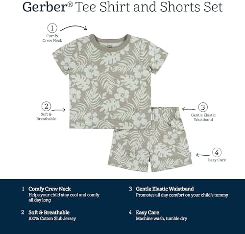 Gerber Baby Boys T-Shirt and Shorts Set