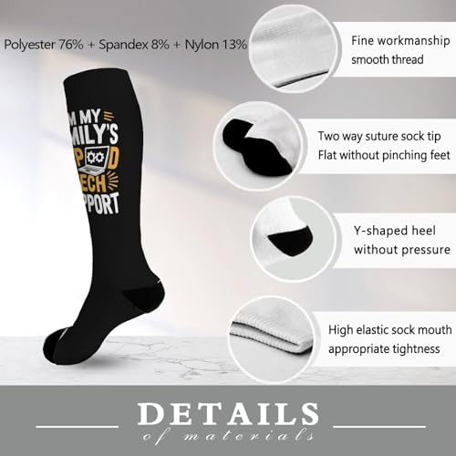 Unpaired Techs Funny Knee High Socks for Men Women