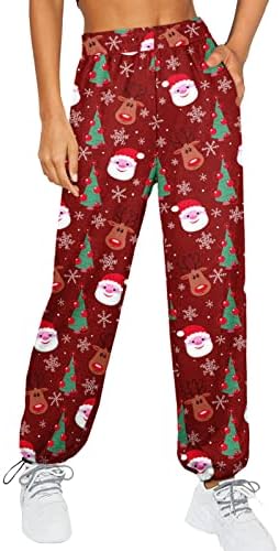FRENETIC CHEAPEST XmasWinter Fuzzy Christmas Pants for Women Durable Cozy