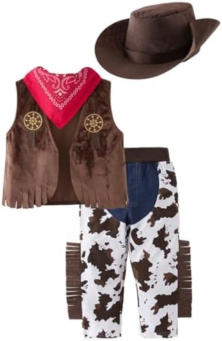 FANCYINN Toddler Boy Western Cowboy Romper Set Halloween Costumes