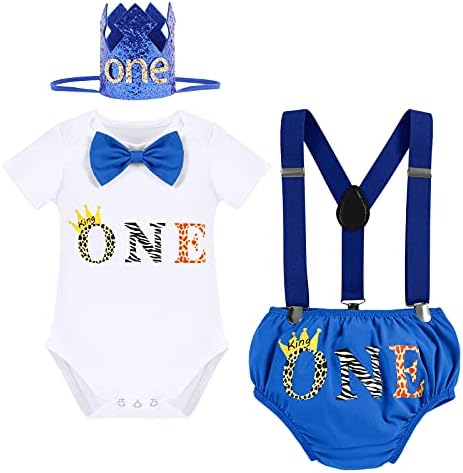 Chic Cake Smash Jungle Party Outfit for Baby Boy 1st Birthday