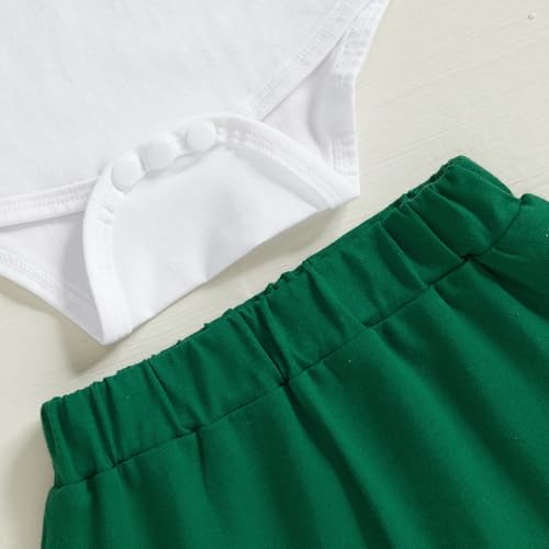 My First St Patricks Day Baby Boy Outfit - Clover Print Romper Set