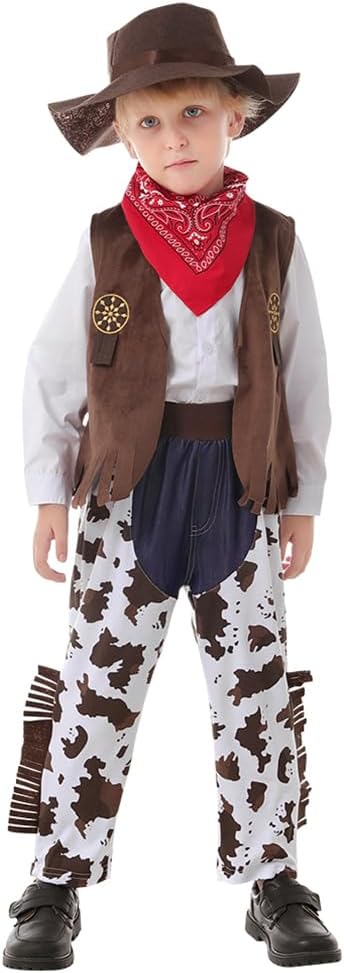 FANCYINN Toddler Boy Western Cowboy Romper Set Halloween Costumes