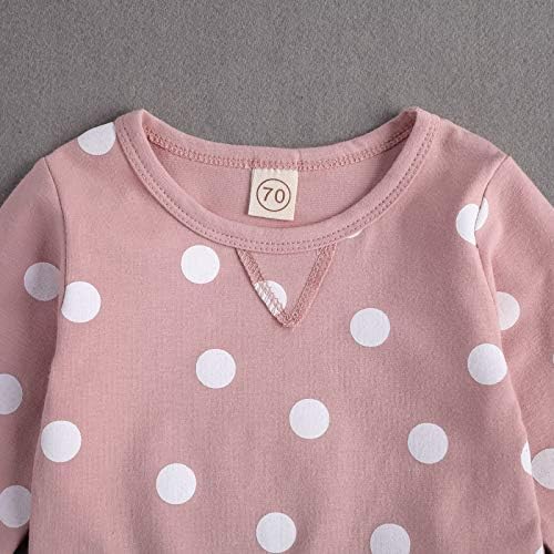 Newborn Boys Girls 2-Piece Outfit Set Long Sleeve Polka Dot TopPants