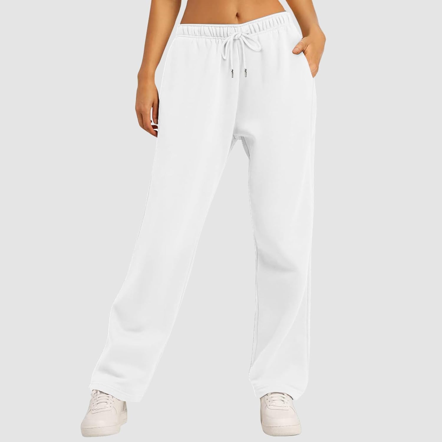 Premium Womens Wide Leg Fleece Joggers with Elastic Waistband and Cozy Design