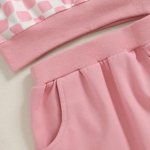 Toddler Boys Style Checked Plaid Sweatshirt Jogger Set