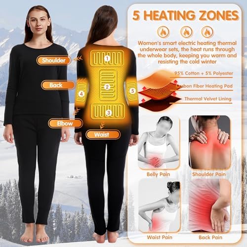Electric Thermal Baseshirt for Women 5 Heating Zones