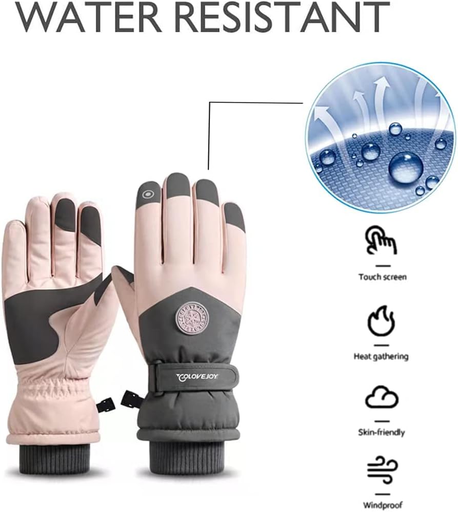 ZJRXM Touch-Screen Anti-Slip Snowboard Gloves Waterproof Warm for Men Women
