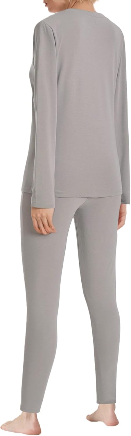 Latuza Womens Petite Thermal Underwear Set - Fleece Lined Long Johns
