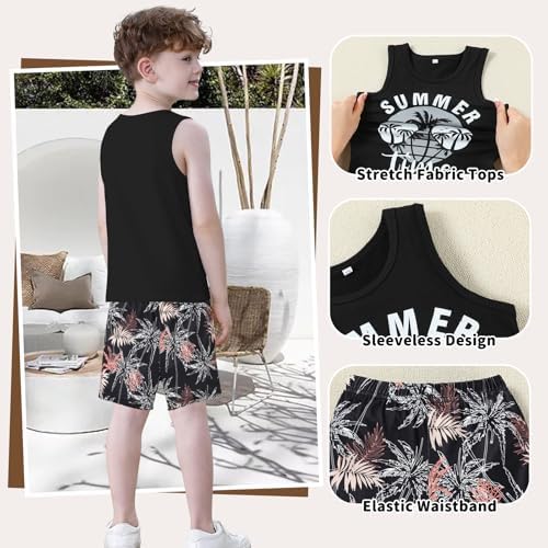 NARPLO Toddler Boy Clothes - Holiday Style Letter Print Tank Set