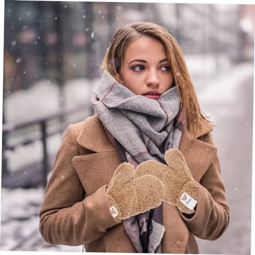 Best Womens Cartoon Plush Winter Gloves Long Warm