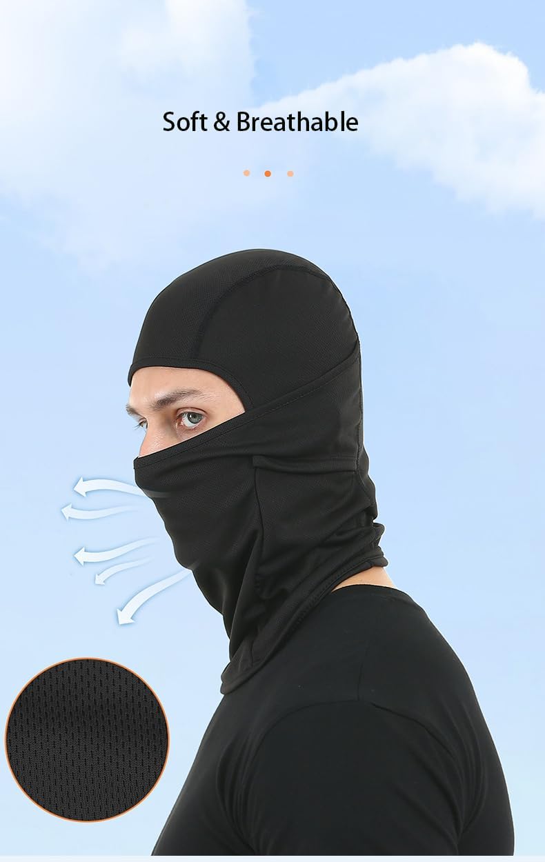OVOY Black Full Face Ski Mask for Motorcycle Riding