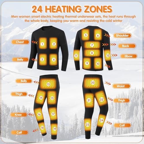 YANYNGS Electric Heat Underwear for Men Women - Thick Thermal Set