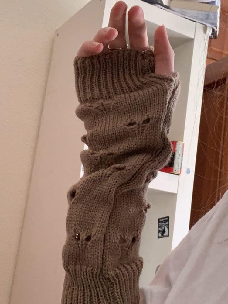 POHADON Fairy Grunge Gloves - Goth Emo Fingerless ArmWarmers